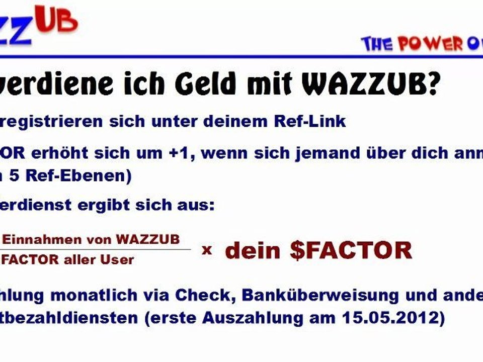 Wazzub lebenslanges einkommen