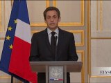 Intervention télévisée de N. Sarkozy à l'Elysée