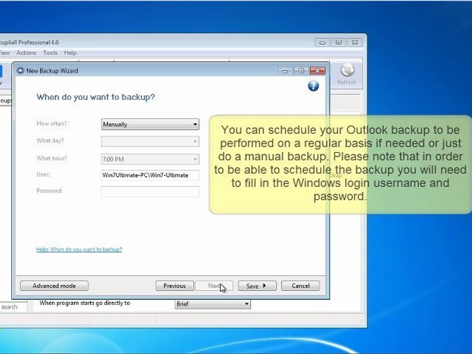 Backup MS Outlook 2000
