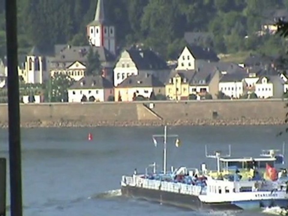 Entspannungsvideo mit rheinschiffen und vogelgesang bei kestert am rhein