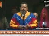 Chávez campaña ilegal desde balcón del pueblo en Cadena Nacional de Radio y TV