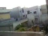 فري برس حمص باب الدريب قصف  بالهاون المنازل واشتعالها  اين انتم ياعرب 22 3 2012