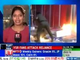 YSR fans attack Reliance outlets across Andhra