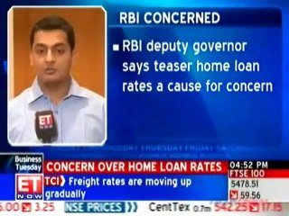 RBI worried over teaser rates for housing loans