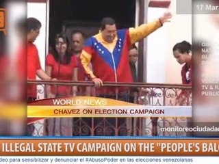 Chávez illegal campaign on People's Balcony abuses State TV and media apparatus for political gain