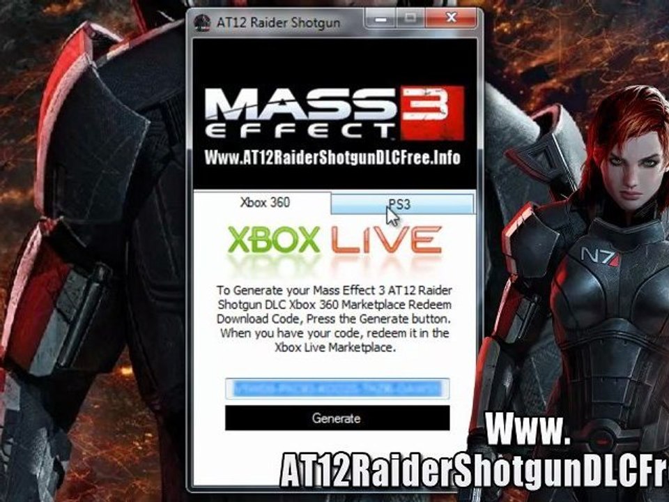How to Get Mass Effect 3 AT12 Raider Shotgun DLC Free!!