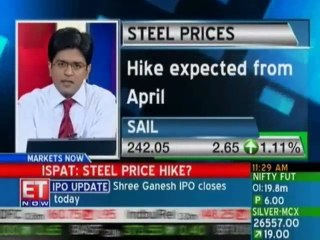 Steel price hike expected in April: Ispat Ind