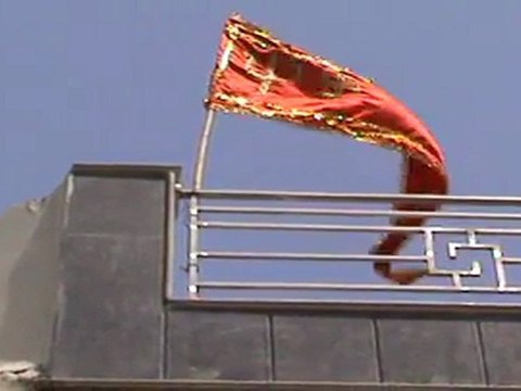 Dhawaja atop our under construction - yet to complete house, this part of building is complete. This Dhawaja was brought from Ambe Ji in Gujarat by my Dear Friend Kanan and sent to us.