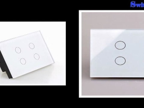 Full White Crystal Glass Touch Switch For Light With LED Indicator