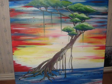 Arbre de vie, peinture acrylique par ZaD artiste peintre.