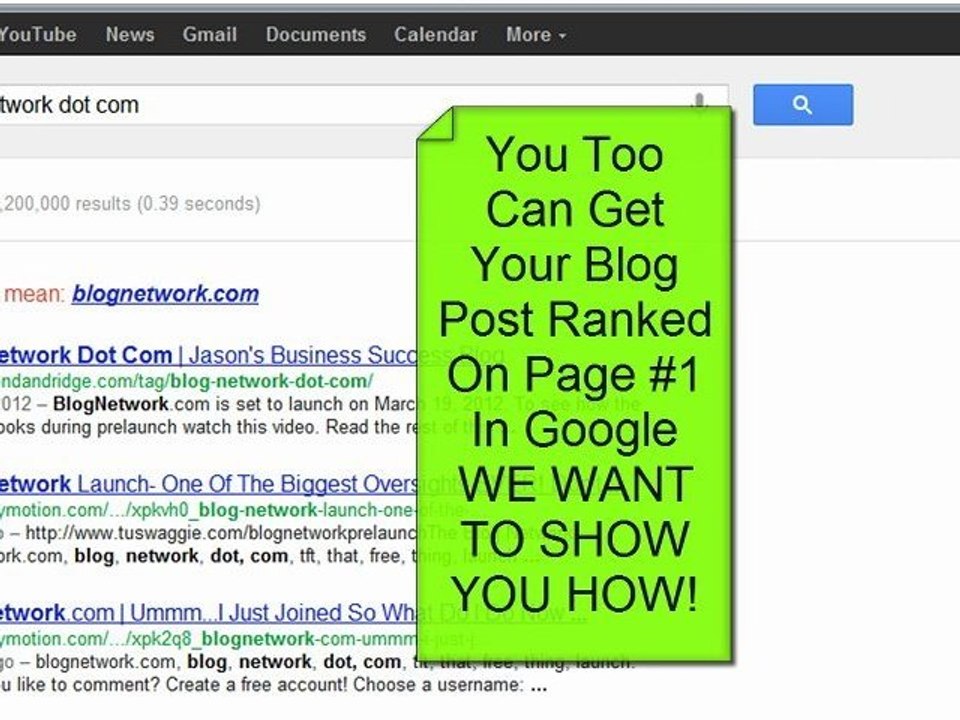 TFT Blog Network | How You Too Can RANK ON PAGE 1 In Google!