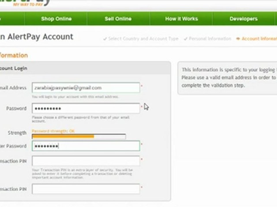AlertPay-jak założyć konto