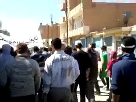 فري برس الحسكه التقاء المظاهرة العربية مع المظاهرة الأساسية 23 3 2012