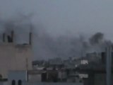 فري برس حمص لحظة سقوط الهاون على حمص القديمة 22 3 2012 ج2