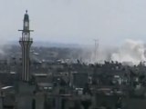 فري برس  حمص قصف أحياء حمص با المدفعية والهاون وتصاعد الدخان من المنازل 23 3 2012