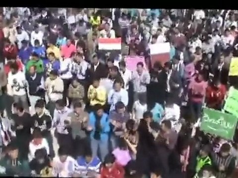 فري برس ريف حلب دارةعزة مظاهرةحاشدة في جمعة قادمون ياادمشق ياالله مالنا غيرك يالله 23 3 2012 ج2