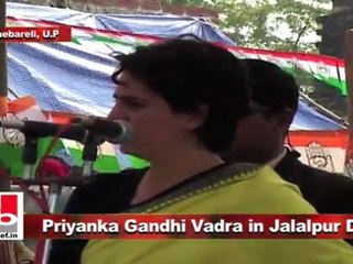 Priyanka Gandhi Vadra in Jalalpur Dhai speaks at an election rally