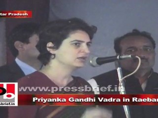Priyanka Gandhi Vadra in Raebareli talks about the corruption in UP