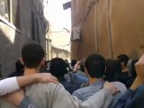 فري برس دمشق مظاهرة حي الميدان الثائر القويق نصرة لحمص وحماة 23 3 2012
