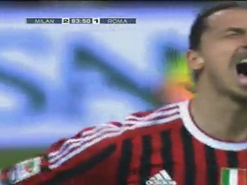 [HD] AC Milan vs Roma 2-1 Goal Zlatan Ibrahimovic ´83´ from Italy - Serie A / 2012-03-24/25