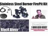 How to build a Gas Fire Pit with round stainless steel burner and Black Glass