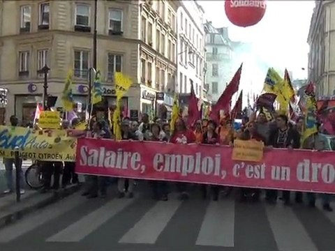 Manifestation nationale pour l'emploi 24 mars 2012 à Paris : vues de la manifestation