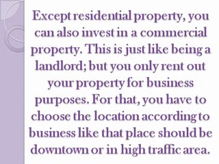 Buying an investment property make your habit