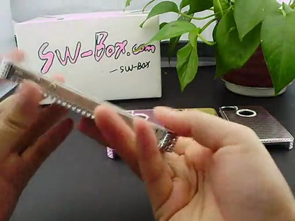 Silver iPhone 4 4S Slim Alloy Cover Case with Rhinestones