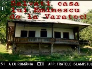 Ion Cristoiu pentru Eminescu si salvarea casei poetului de la Varatec
