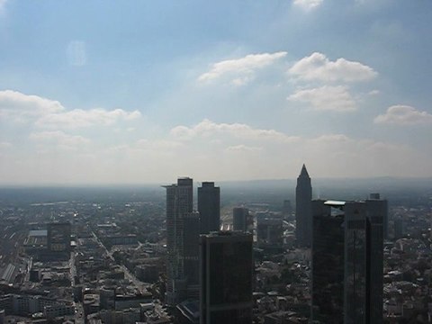 Francfort, Allemagne : vue aérienne vers l'ouest