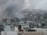 فري برس حمص القديمة لحظة نزول الصاروخ 25 3 2012