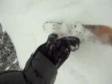 snowboarding some gnarly powder