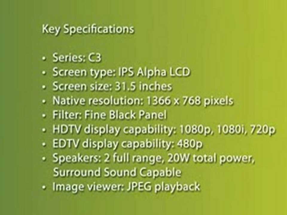 Panasonic VIERA TC-L32C3 32-Inch 720p LCD HDTV Preview | Panasonic VIERA TC-L32C3 32-Inch For Sale