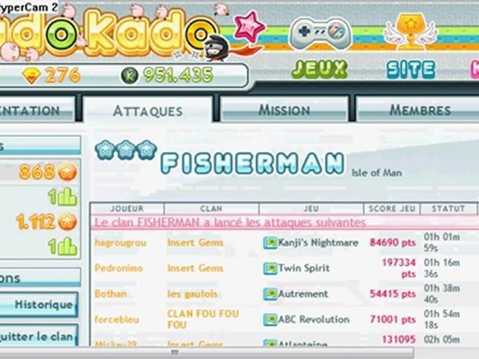 Fin de guerre du tournois des clans "kadokado"