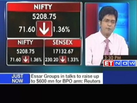 Nifty around 5200 , Sensex down 230 points