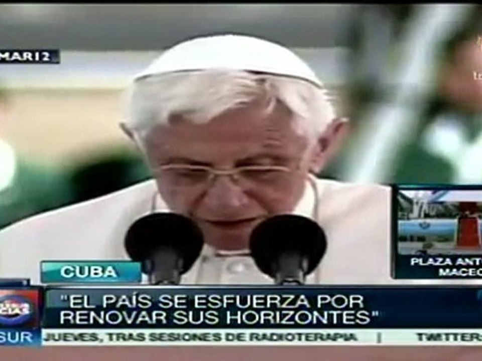 Benedicto XVI resalta reformas económicas de Cuba