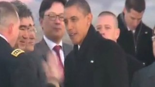 Greeting the President of the United States Barack Obama