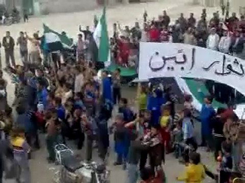 فري برس حلب إبين مظاهرة الاثنين نصرة لريف حلب الشمالي وحمص وحماة 26 3 2012 ج4