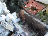 فري برس حمص حي الإنشاءات آثار الدمار في أحد منازل الحي نتيجة القصف الصاروخي 26 3 2012