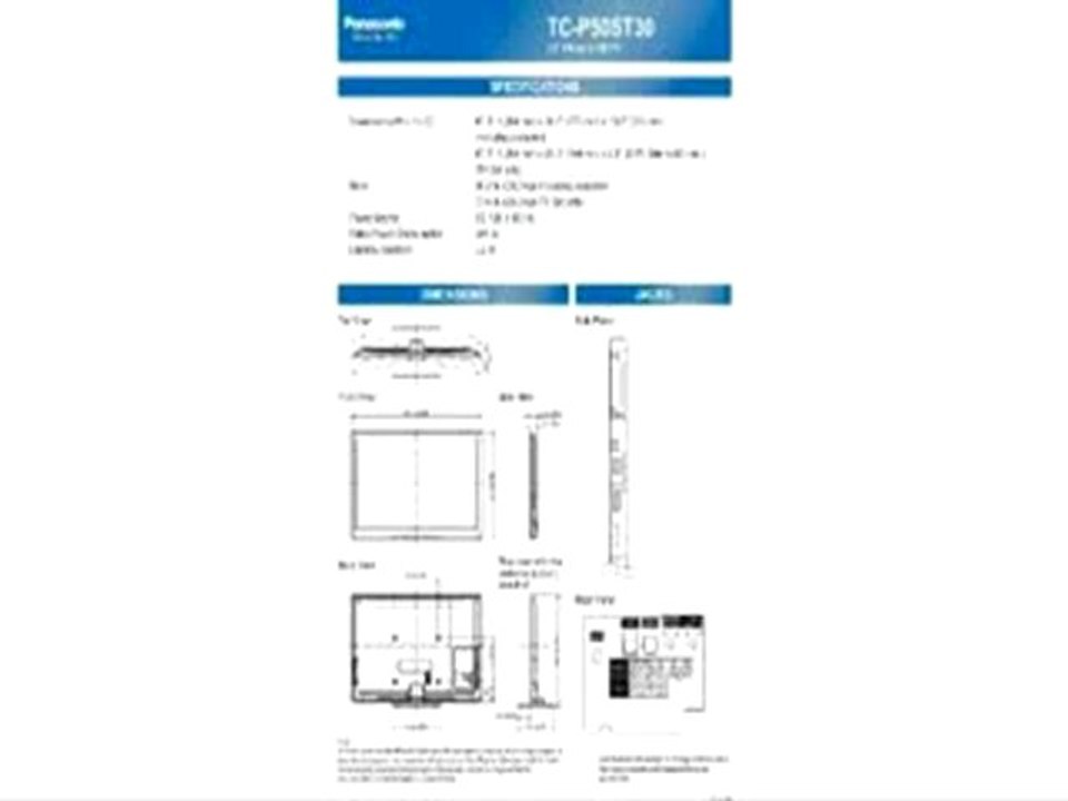 Panasonic VIERA TC-P50ST30 50-Inch 1080p 3D Plasma HD Reviews