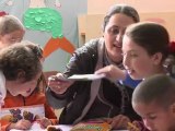 Syrian children schooled in Turkish refugee camps