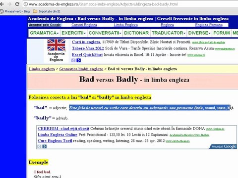 bad vs. badly in limba engleza