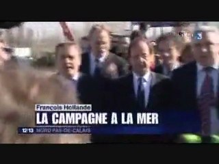 Accueil de François Hollande sur la Cote d'Opale