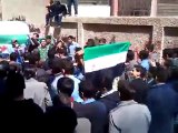 فري برس ريف دمشق داريا مظاهرات طلابية داخل المدرسة 27 3 2012  ج1