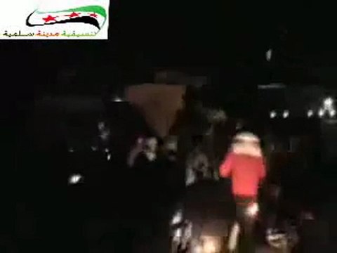 فري برس حماه المحتلة مدينة سلمية تظاهرة مسجد الحسين27 3 2012