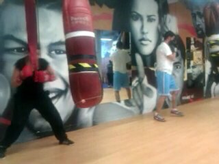 Boxing training young women