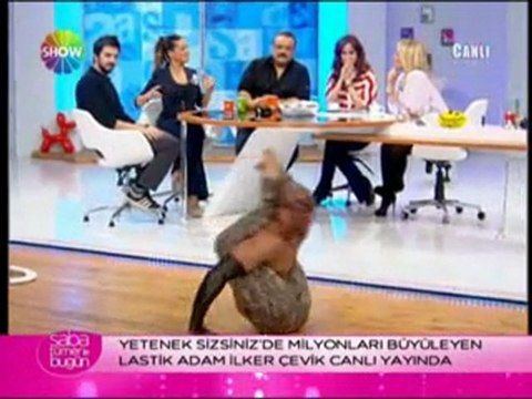 Saba Tümer'le Bugün Lastik adam ilker çevik inanılmaz Gösterisi