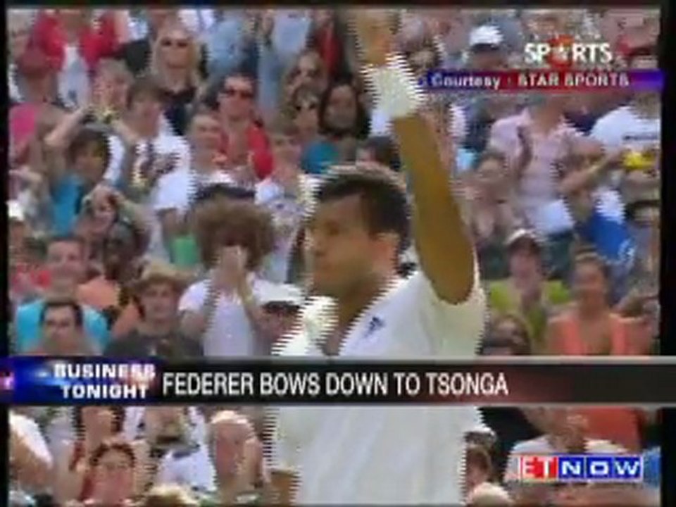Tsonga beats Roger Federer in Wimbledon