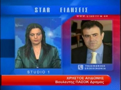 Τηλεφωνική επικοινωνία με τον βουλευτή του ΠΑΣΟΚ Χ. Αηδόνη