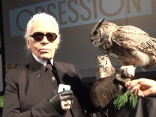 Karl Lagerfeld à la soirée du mensuel "Obsession"